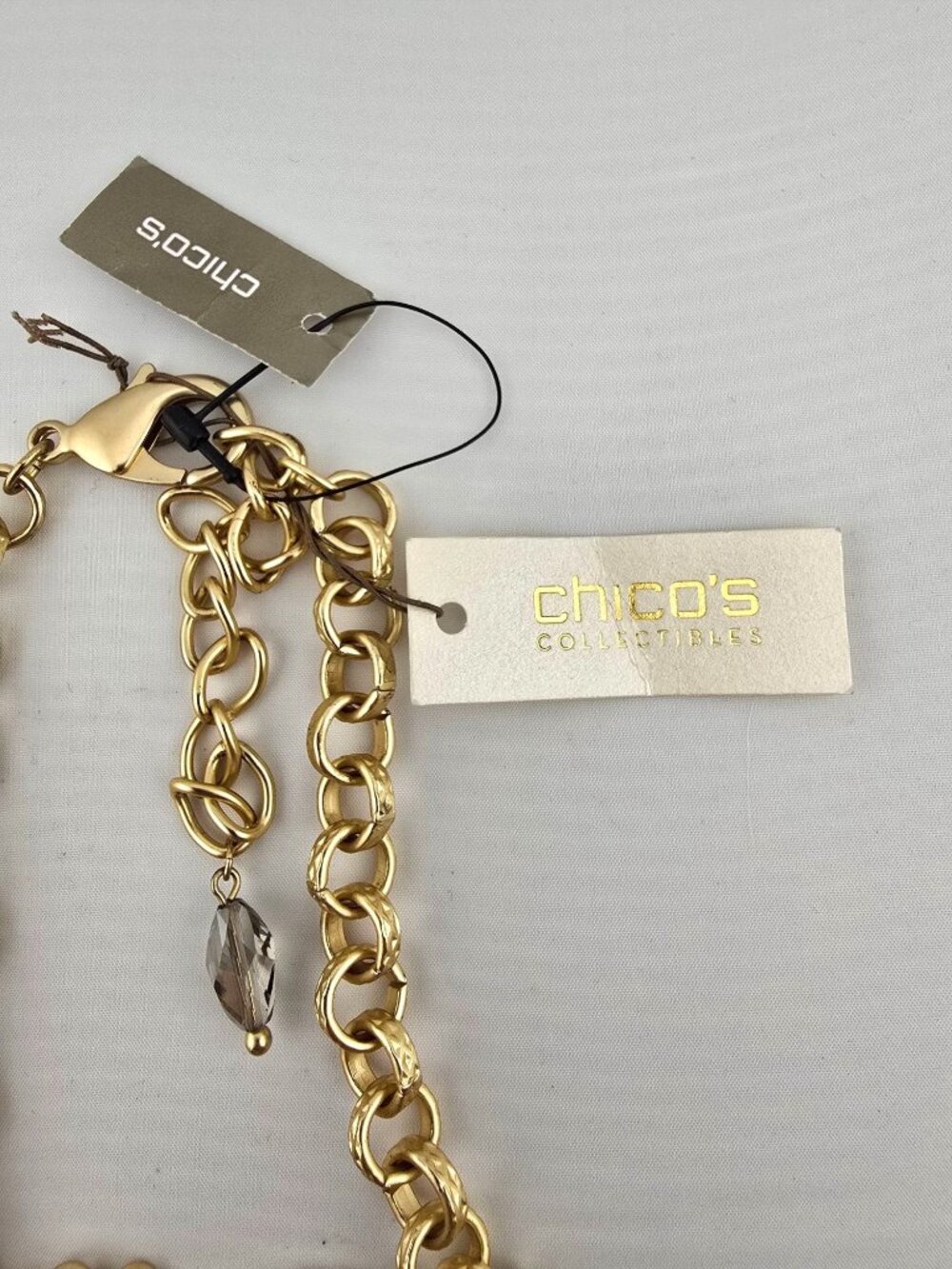 NWT Limited Edition Chicos Gold Foil Solstice Bib Necklace Statement Piece HEAVY - Picture 9 of 11